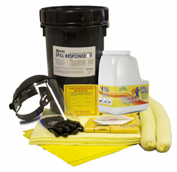 Spill Hero Caustic Neutralizing Spill Kit in 6.5 gallon drum