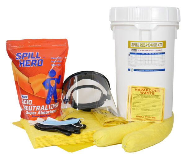 Spill Hero Acid Neutralizing Spill Kit in 6.5 gallon DOT approved bucket