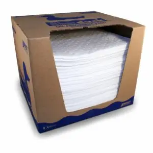 FiberDuck Oil Clean Up Absorbent Pads in Dispenser Box - Spill Hero