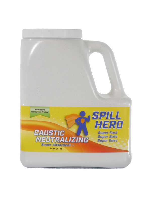 Spill Hero Caustic Neutralizer Absorbent in 5.4 quart Bottle
