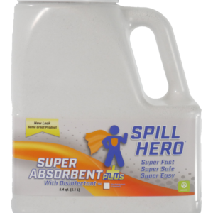 Spill Hero Plus Absorbent with Encapsulating Polymer and disinfectant in a 5.4 quart bottle