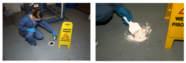 XSORB absorbent with disinfectant in use BK02C